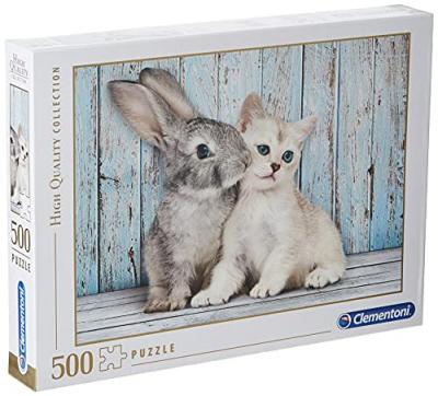 CLEMENTONI Puzzle 500 pi&egrave;ces : chaton et lapin