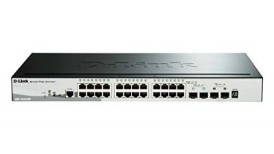 D LINK SYSTEMS D-Link SmartPro DGS-1510-28P - Commutateur - C3 - G&eacute;r&eacute; - 24 x 10/100/1000 (PoE+) + 2 x Gigabit SFP + 2 x 10 Gigabit SFP+ - de bureau, Montable sur rack - PoE+ (193 W)
