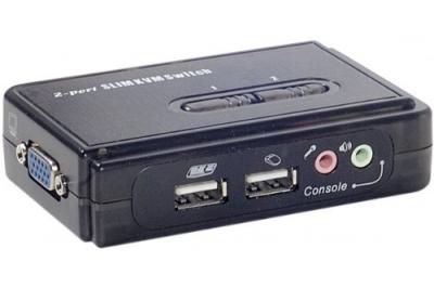 AMAZON Pocket KVM 2 ports USB + AUDIO auto aliment&eacute; c&acirc;ble inclus 