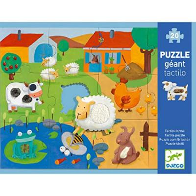DJECO Puzzle 20 pi&egrave;ces g&eacute;ant - Tactiloferme