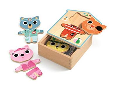 DJECO  Puzzle 6 x 3 pi&egrave;ces Dressup-mix