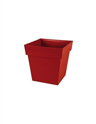 EDA Pot de fleur carr&eacute; Toscane 39 x H.39 cm - Rouge rubis