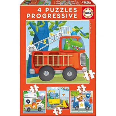 EDUCA 4 puzzles progressifs animaux sauvages
