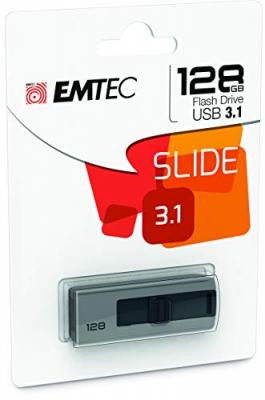 EMTEC BASF Cle USB 3.0 EMTEC B250 Slide 128Go Gris