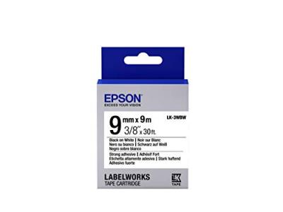 EPSON  Adhesif Fort LK-3WBW - Noir s / blanc 