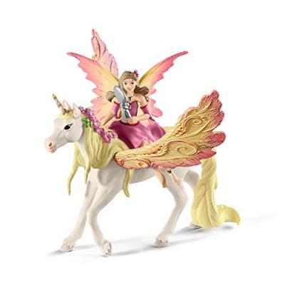SCHLEICH F&eacute;e feya et une licorne ail&eacute;e