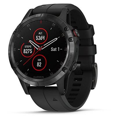 GARMIN  Fenix 5 Plus Sapphire Black - 47 mm - Bracelet noir