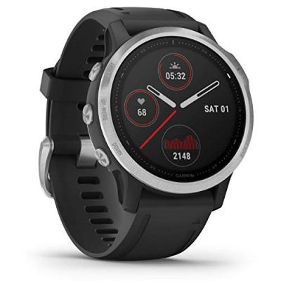 GARMIN  Fenix 6S Silver - 42 mm - Bracelet Noir