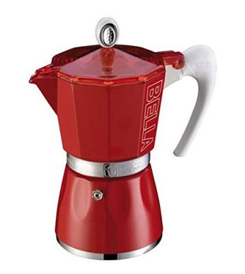 GAT Cafeti&egrave;re Bella 6 tasses - italienne, alu - rouge