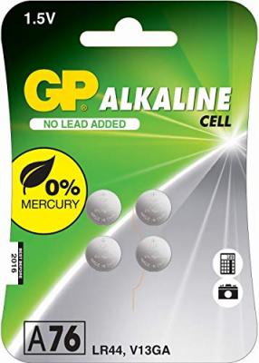 GP BATTERIES GP 05076AC4 Pack de 4 piles boutons alcalines 76A V13GA/L11544 
