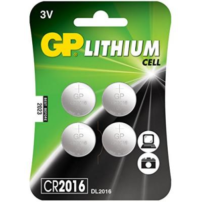 GP BATTERIES GP 0602016 C4 4 pile bouton au lithium CR2016, 3 V, sous blister 