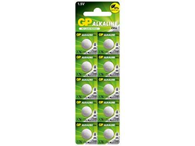 GP  A76 Pack de 10 piles bouton Alcalines AG13, LR 44 1,5 V 