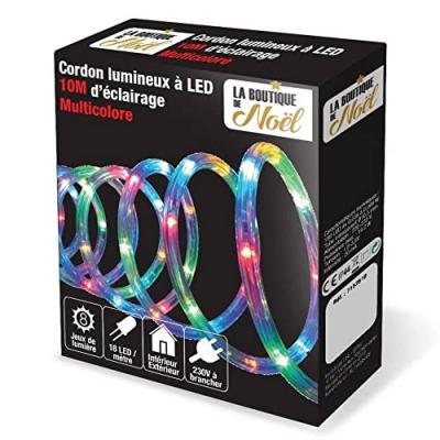 FEERIC LIGHTS & CHRISTMAS Tube lumineux 10 m&egrave;tres multicolore