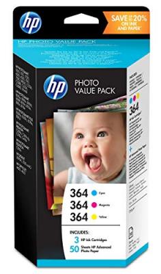 HP  photo value pack 364 series 50 sheets 10x15 cm noir