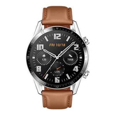 HUAWEI  Watch GT 2 - 46 mm - Cuir marron