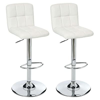 Tabouret de bar design PU blanc Delek