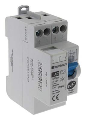 ZENITECH  interrupteur diff&eacute;rentiel type ac 40a 30ma