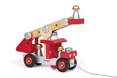 JURATOYS Camion de pompiers en bois Janod Rouge