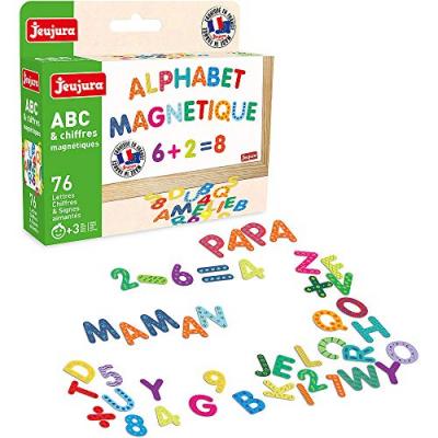 JEUJURA Magnets abc et chiffres pour tableaux en bois