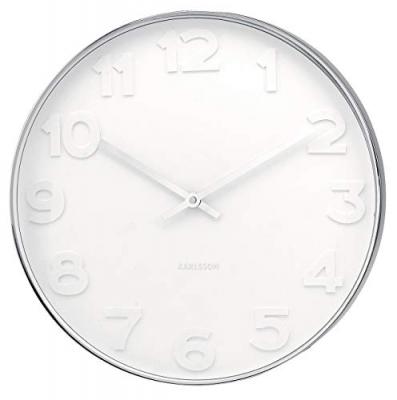 Horloge murale en m&eacute;tal mr white 37.5 cm