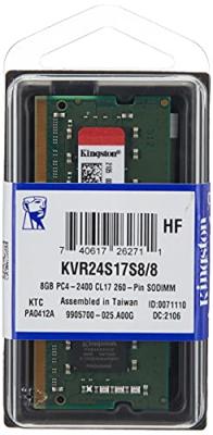 KINGSTON TECHNOLOGY Kingston RAM KVR24S17S8 /8 - 2400 MHz DDR4 non ECC CL17 SODIMM 1R x 8 RAM- 8 Go