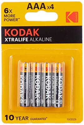 KODAK  Lot de 4 Piles alcaline XTRALIFE LR03/AAA - 1,5V 