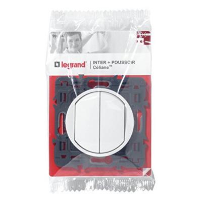 LEGRAND Interrupteur avec double poussoir rond blanc
