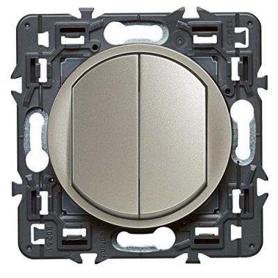 LEGRAND Double poussoir  CELIANE titane 6 A