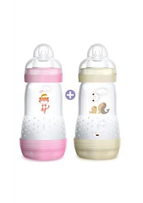 MAM Biberon Anti-colique 260mL Lot de 2 Rose