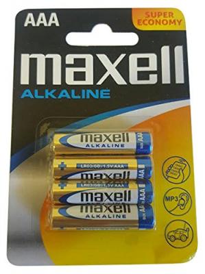 MAXELL Blister de 4 Piles Alcaline Micro AAA LR03 1,5V 