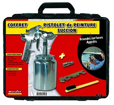 Mecafer 160123 Coffret de Pistolet de peinture succion Pression 6 bars