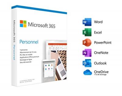 MICROSOFT  365 Personnel - 1 utilisateur - PC ou Mac - 12 mois 