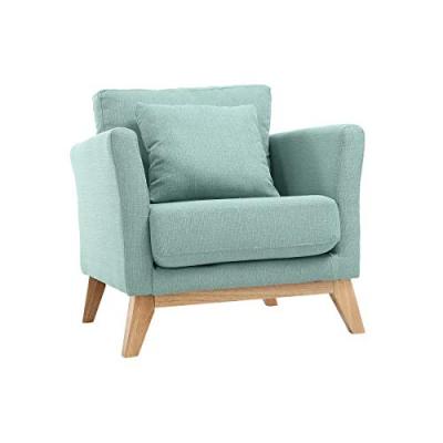 MILIBOO  Fauteuil scandinave d&eacute;houssable vert lagon OSLO 