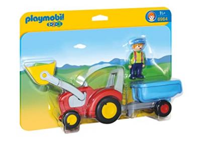 Fermier Avec Tracteur Et Remorque