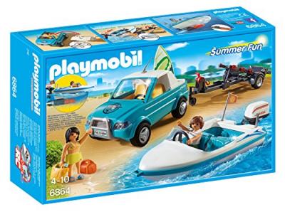 Playmobil 6864 - Voiture Avec Bateau Et Moteur