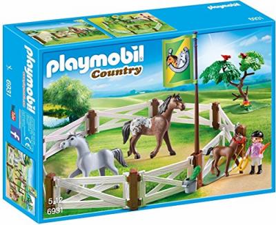 Playmobil- Enclos avec Chevaux, 6931
