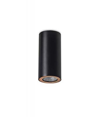 LEDS C4 Plafonnier pipe, aluminium, noir et or