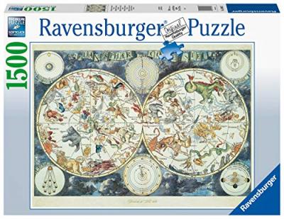 RAVENSBURGER Puzzle - 1500p : Mappemonde Des Animaux Fantastique 