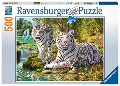 RAVENSBURGER Puzzle 500 p - Famille de tigres blancs