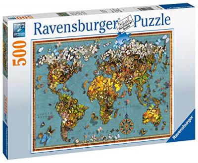 RAVENSBURGER Puzzle 500 pi&egrave;ces  Mappemonde de papillons 