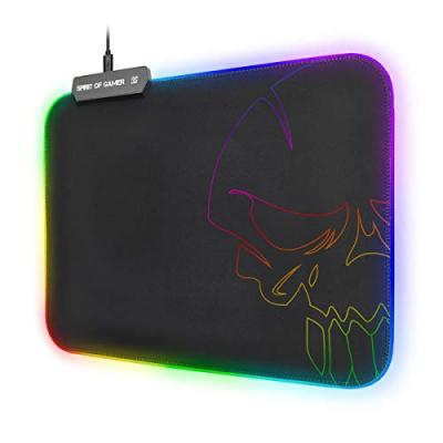 SPIRIT OF GAMER Tapis souris Skull RGB taille M  Noir 