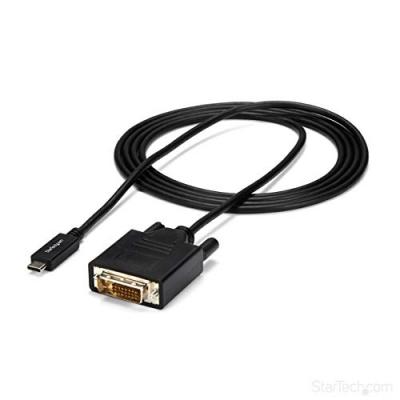 STARTECH.COM StarTech C&acirc;ble adaptateur USB-C vers DVI-D de 1 m - M/M - 1920 x 1200 - C&acirc;ble USB / DVI - USB-C (M) pour DVI-D (M) - Thunderbolt 3 / USB 3.1 - 2 m - support 1920 x 1200 (WUXGA) - noir -