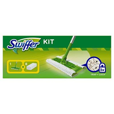 SWIFFER Kit balai  + 8 lingettes Dry