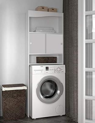 GALET Meuble WC ou machine &agrave; laver L 64 cm - Blanc mat