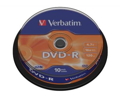 VERBATIM  - 10 x DVD-R - 4.7 Go 16x - argent mat - spindle