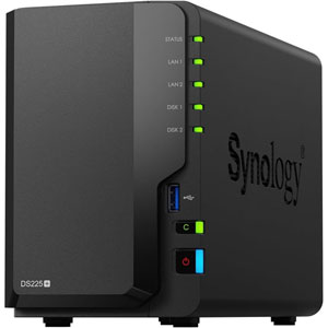 SYNOLOGY Serveur NAS  DS225+ - 2 Baies (compatible disques tiers)