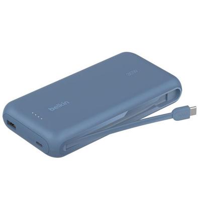 BELKIN Batterie externe 20000 mAh avec cable USB-C int&eacute;gre bleu