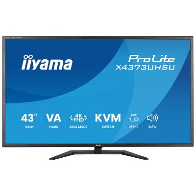 IIYAMA Ecran PC  43"" 4K/60Hz ou FHD/120Hz VA/3ms/USB-C/KVM