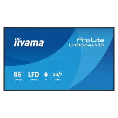 IIYAMA &Eacute;cran PC  LH8664UHS-B3AG 85,6"" Ultra HD 4K 60Hz IPS WiFi Android 24/7