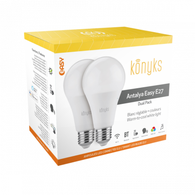 KONYKS  Antalya Easy - 2x Ampoules LED WiFi + Bluetooth RGB E27